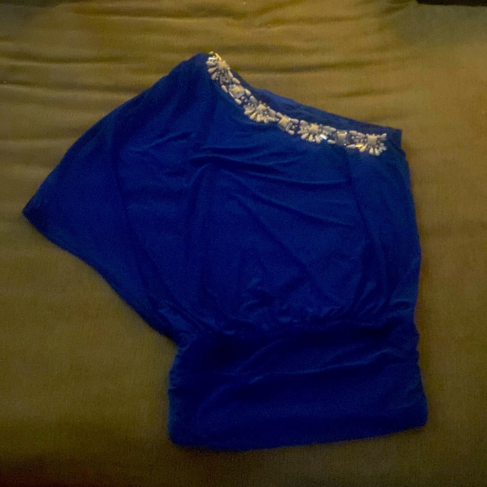 Royal blue one shoulder top